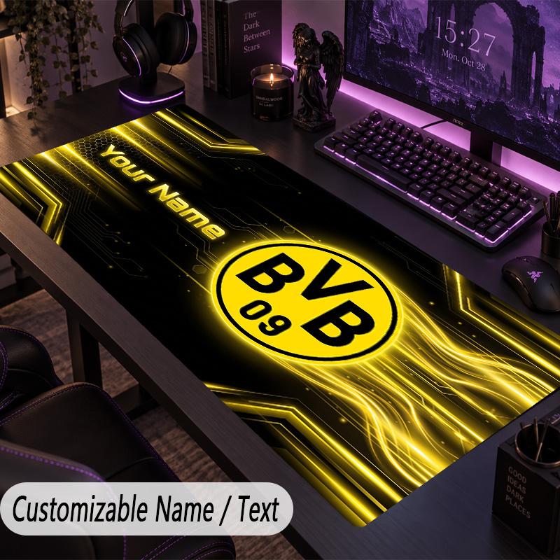 Large Mouse PadBorussia Dortmund Custom Name Text Personalized Desk Mat Non Slip Gaming Pad