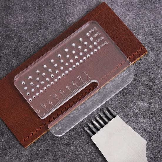 Abstandsmesser Acryl 4 mm Dicke Transparent Schneidwerkzeug Abgerundete Lochabstände Genaue Skala Schneidbereich Messlineal