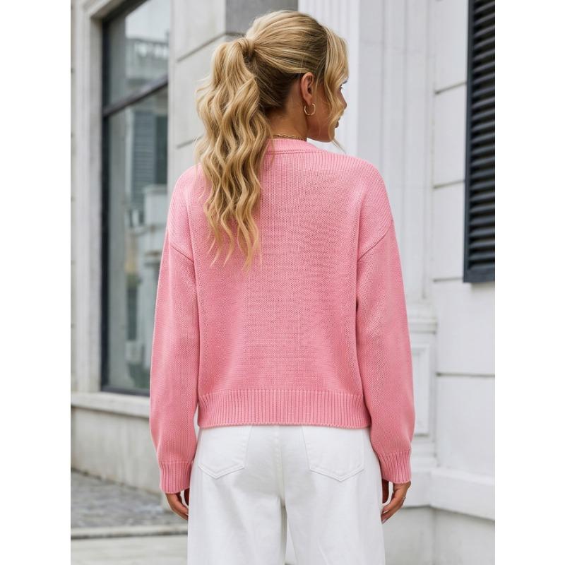 Women Casual Loose Long Sleeve Knit Open Front Cardigan Sweater Outerwear