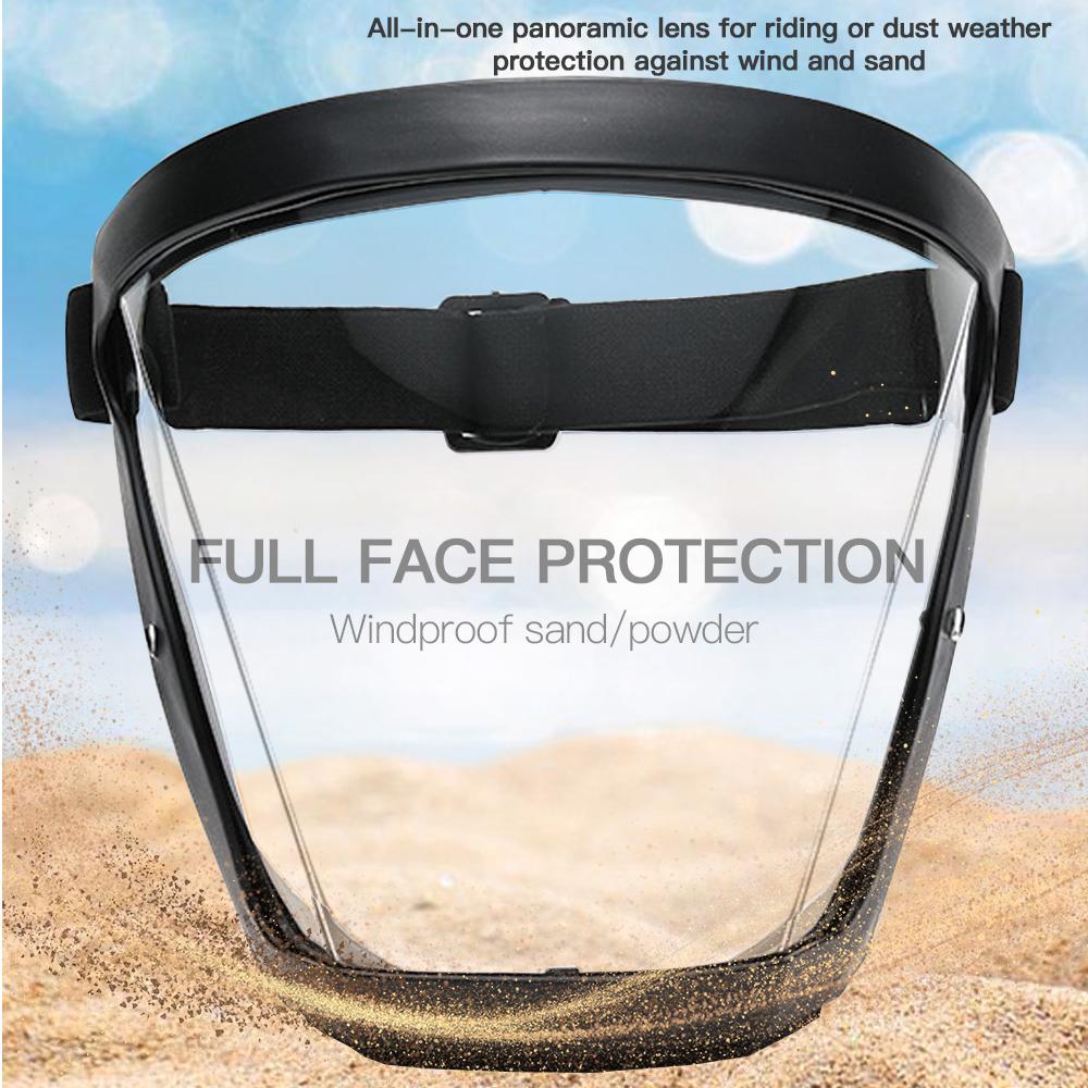 Cycling Transparent Goggles Facial Protective Mask Cycling Full Face Protective Mask Anti-Fog Windproof Mask Cycling Supplies