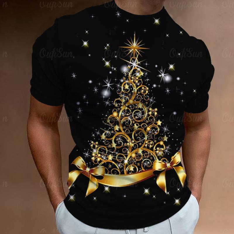 

Рождественские футболки для мужчин с принтом Санта-Клауса в 3D, уличные дизайнерские свободные футболки с короткими рукавами, новые модные топы, футболки 2XL