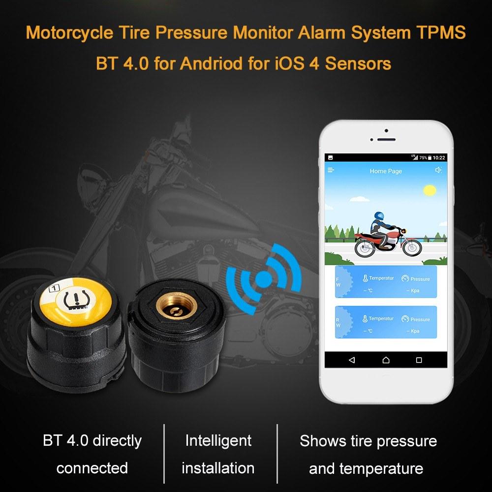 

2PCS Новий мотоцикл V100B інтелектуальний детектор тиску в шинах Bluetooth 4.0 Телефон TPMS V100B
