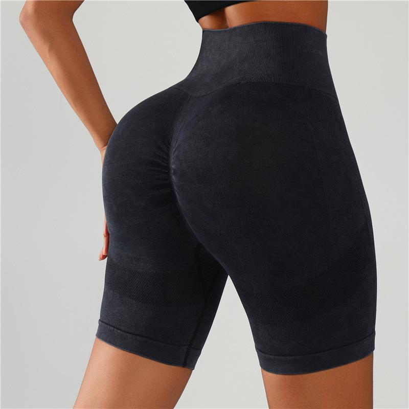 Frosted Seamless Yoga Pants: Women's Quick-Dry Butt-Lifting Sports Shorts & Three-Quarter Pilates Pants