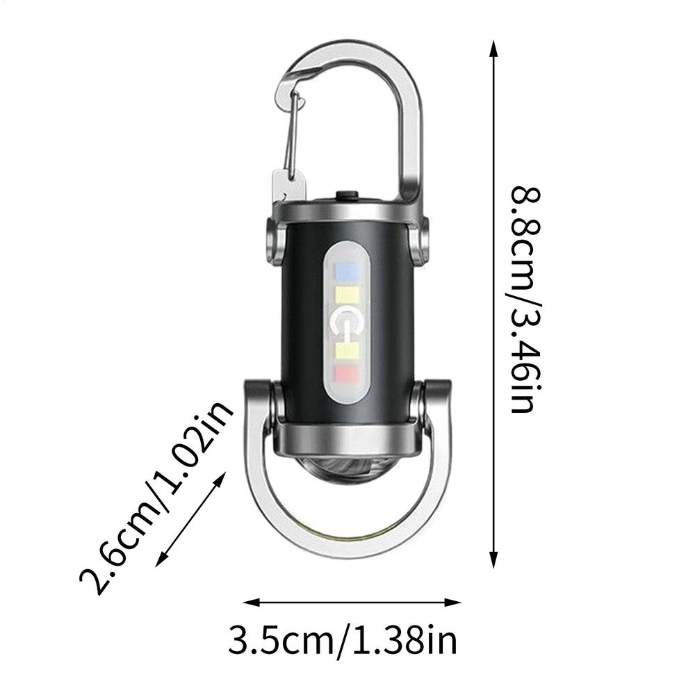 USB Rechargeable Keychain Light Small Camping Emergency flashlight Powerful LED Key Chain Lamp Pocket Torch for Outdoor Hiking