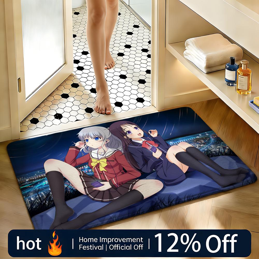 Soft Absorbent Non-Slip Rug Anime C-CharlotteS Floor Mat Home Decor Doormat Bedroom Floor Mat Shower Carpet