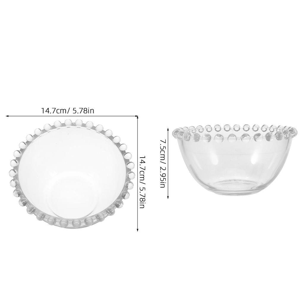 1 Stück Glas-Dessertschale mit Perlenstruktur 3D-abgerundeter Körper Glatte Oberfläche für Salat, Obst, Eis, Pudding Servieren Aufbewahrung