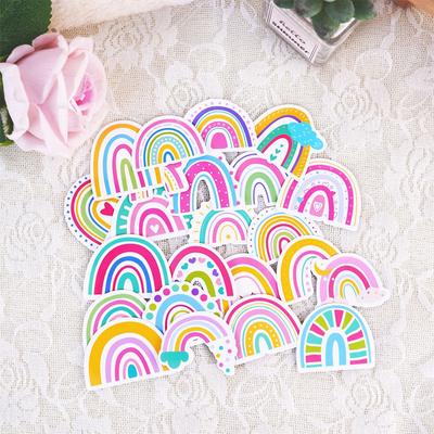 50Pcs Cute Rainbow Stickers Rainbow Waterproof Vinyl Decal Notebook Sticker for Water Bottles Luggage Cup Computer Mobile Phone