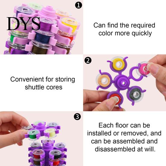 Sewing Craft Organizer Bobbin Holder Tower, Rotating Thread Organizer, Detachable Organization Supplies Clips, Tangle-free for Quilting Enthusiasts