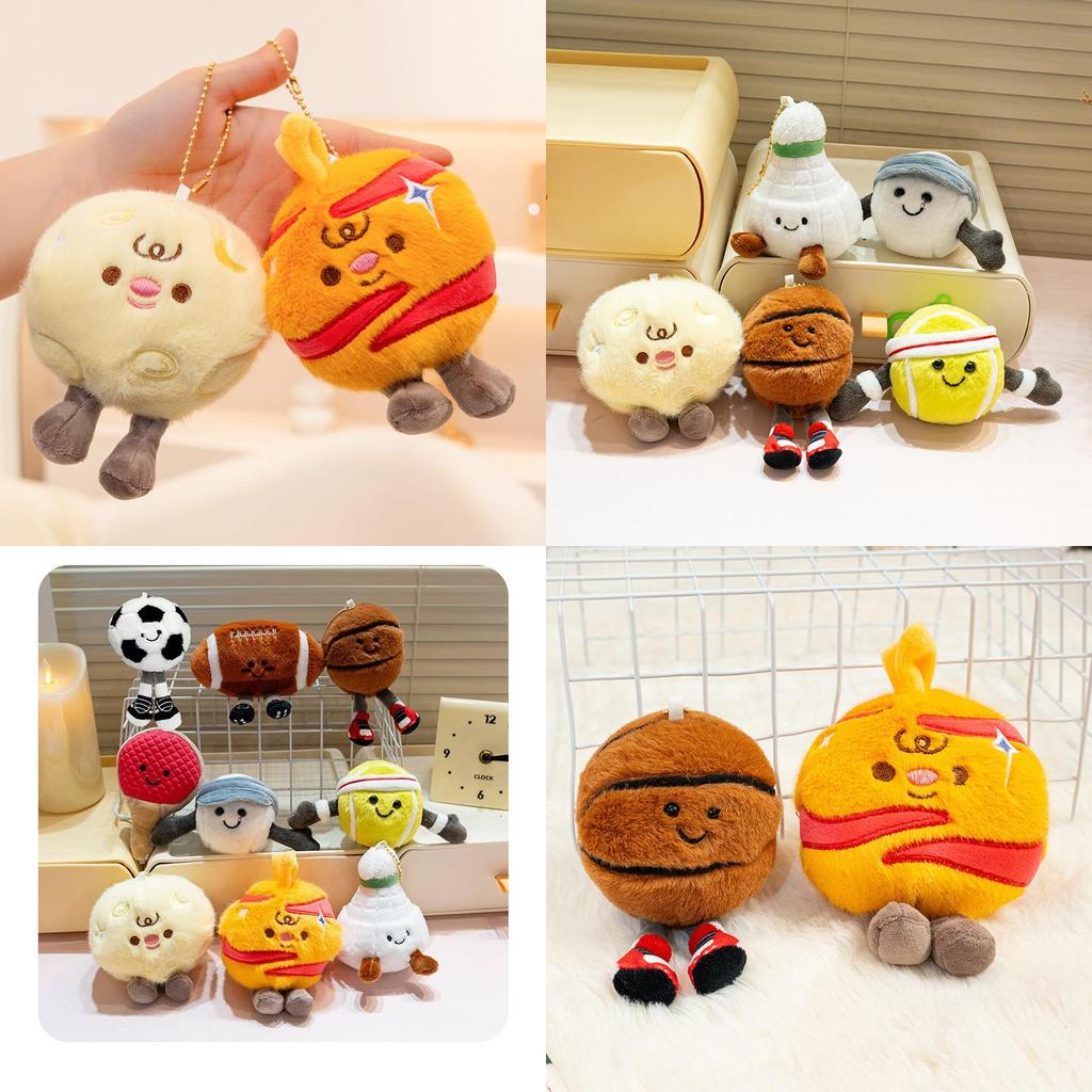 Plush Balls Pendant Badminton Keychain Room Decor Bag Decoration Gift Birthday