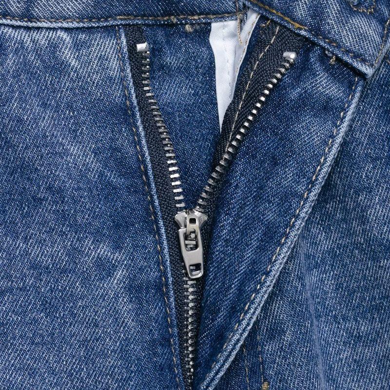 Kaslead New Women clothes Western Style Fashion High Waist Loose Button Detail Straight Pants Jeans