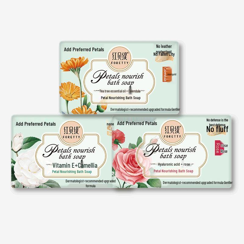 Foretty Rose Petal Moisturizing Fragrance Soap Bars (3-Pack)