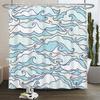 Minimalist Comics Shower Curtain Cute Cats Funny Cat Bath Scene Decor Waterproof Polyester Bathroom Curtain Set With 12 Hooks