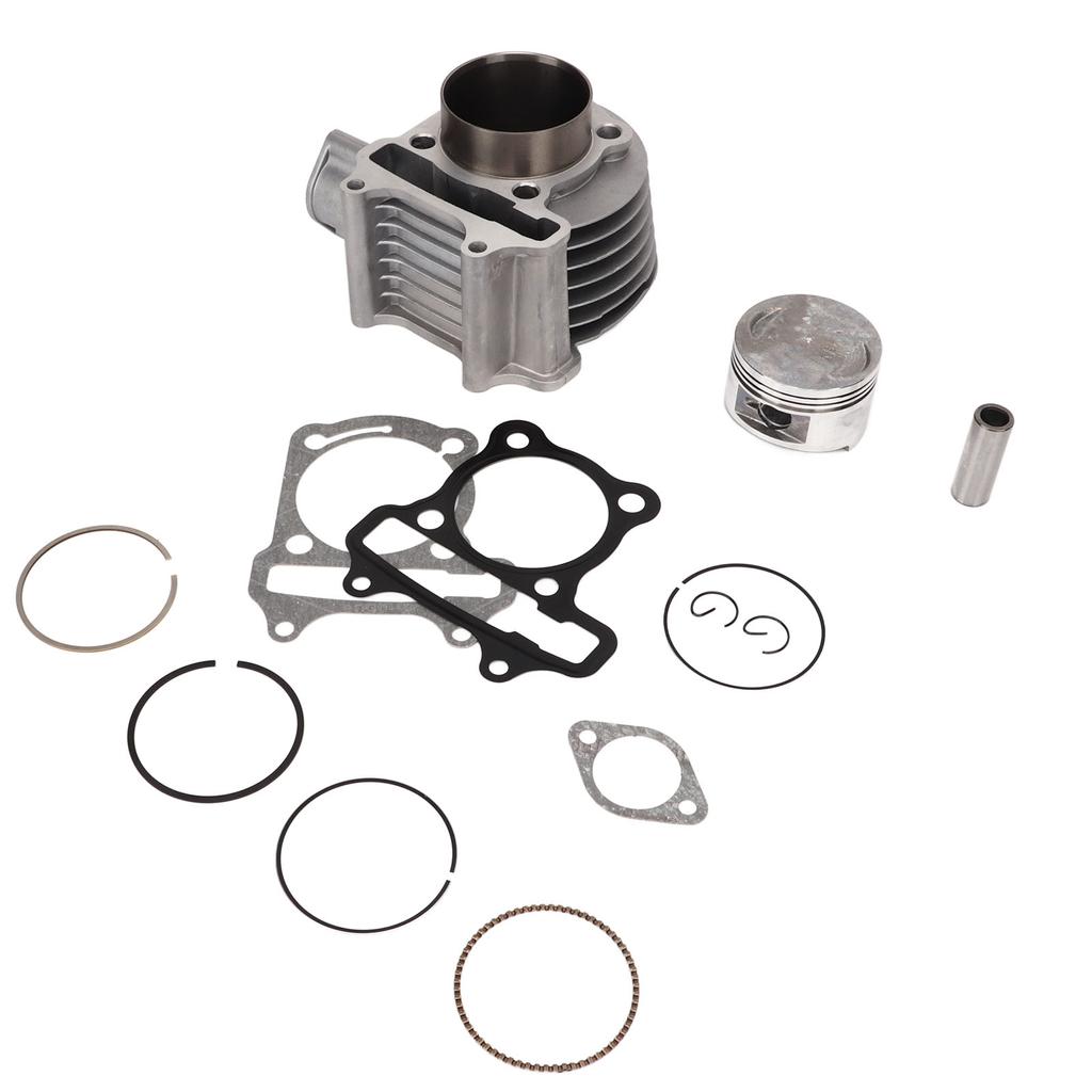 Motor Topplockssats med Kolv Packning Fjäder Cylinder Ombyggnadsmonteringssats Aluminiumlegering för GY6 150cc Skoter