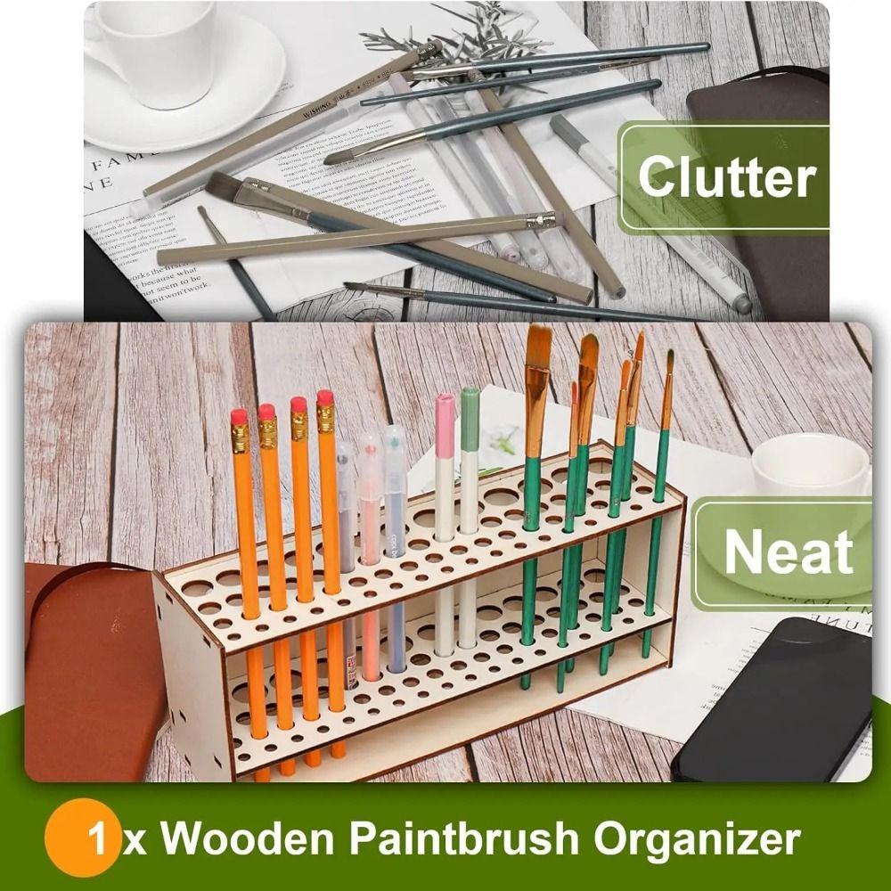 67 Holes Paint Brush Holder Household Desk Organizer Pen Drying Stand Colored Pencils