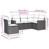 VidaXL Garden Lounge Set with Cushions 5 Pcs, Patio Sofas, Patio Furniture Set, Outdoor Furniture, Black 3225971