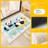 VIKAMA Cartoon Panda Badezimmertür Teppich Saugfähige Rutschfeste Matte Schlafzimmer Imitation Kaschmir Teppich Heimdekoration