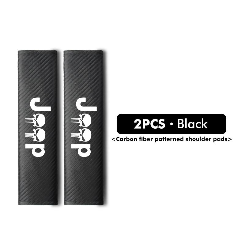 For Jeep Car Carbon Fiber Seat Belt Shoulder Cover Padding Seatbelt ProtectionAccessories Cherokee Patriot Liberty Wrangler JK AMP1