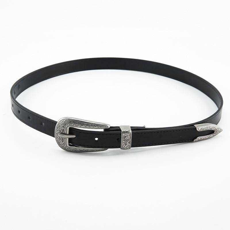 Belt Buckle Carved Womens Pin Buckle Accessories Black Casual And Simple