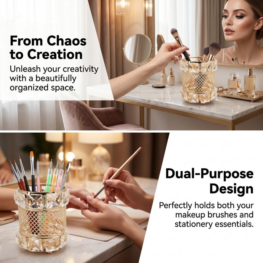 Crystal Cosmetics Brushes Storage Cup Elegant Cosmetic Storage Box Personalized pen holder  Makeup