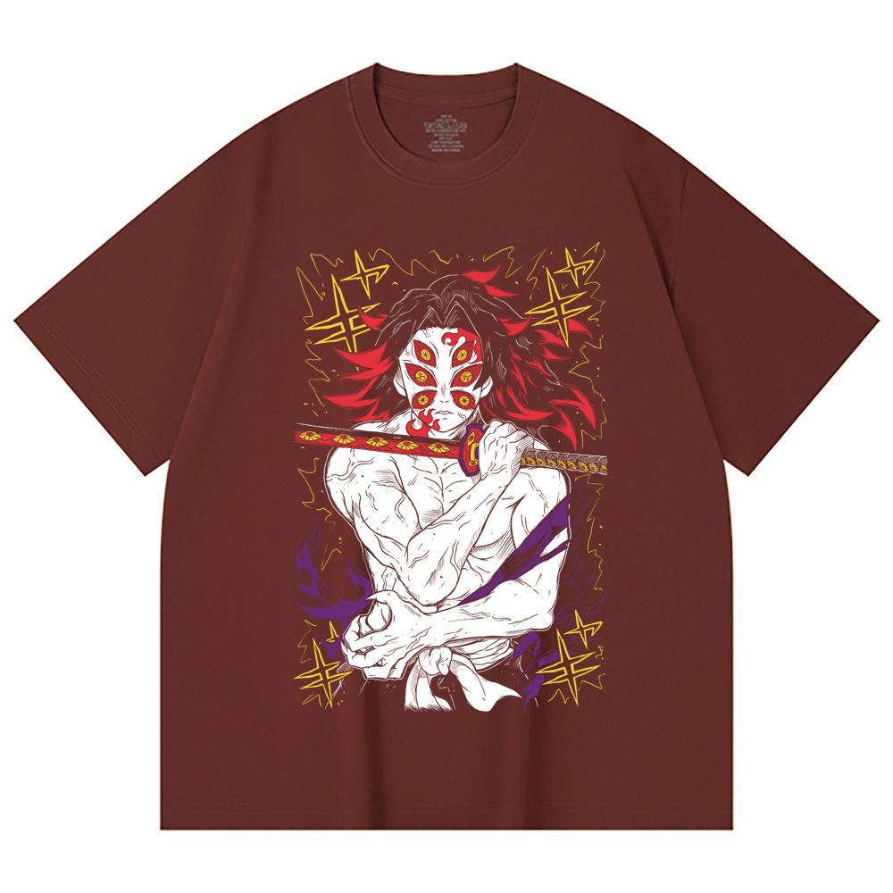 230 g/m² 100% Baumwolle Demon Slayer V36 Kokushibo Aufdruck Unisex Schweres Baumwoll-T-Shirt