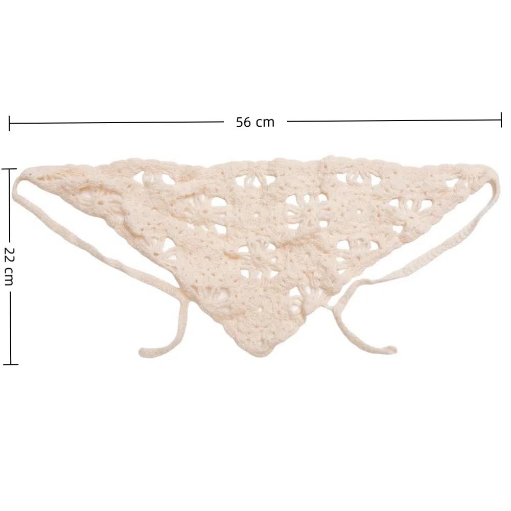 Triangle Crochet Headband Handmade Flower Headscarf Knitted Headscarf Hat Beach Photography
