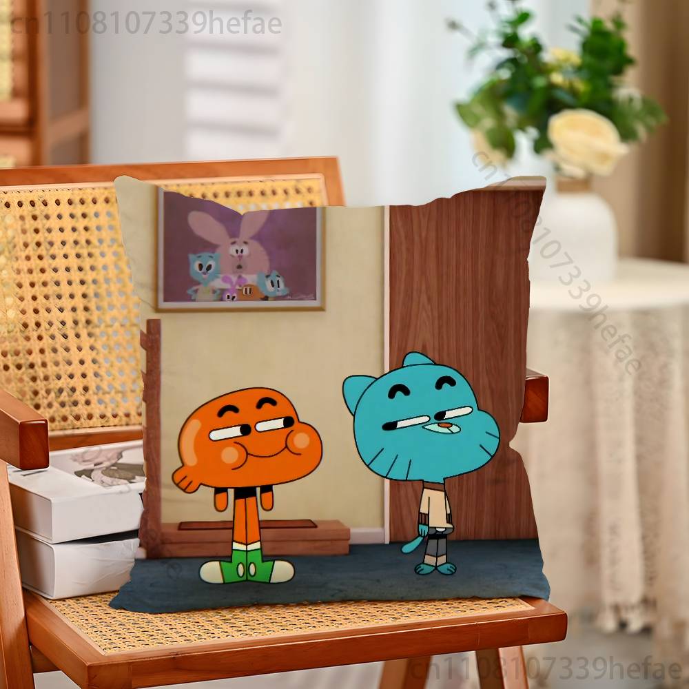 DDarwin And GGumball Pillow Cases for Bedroom Living Room Sofa Home Decor Polyester Cushion Cover with Zipper