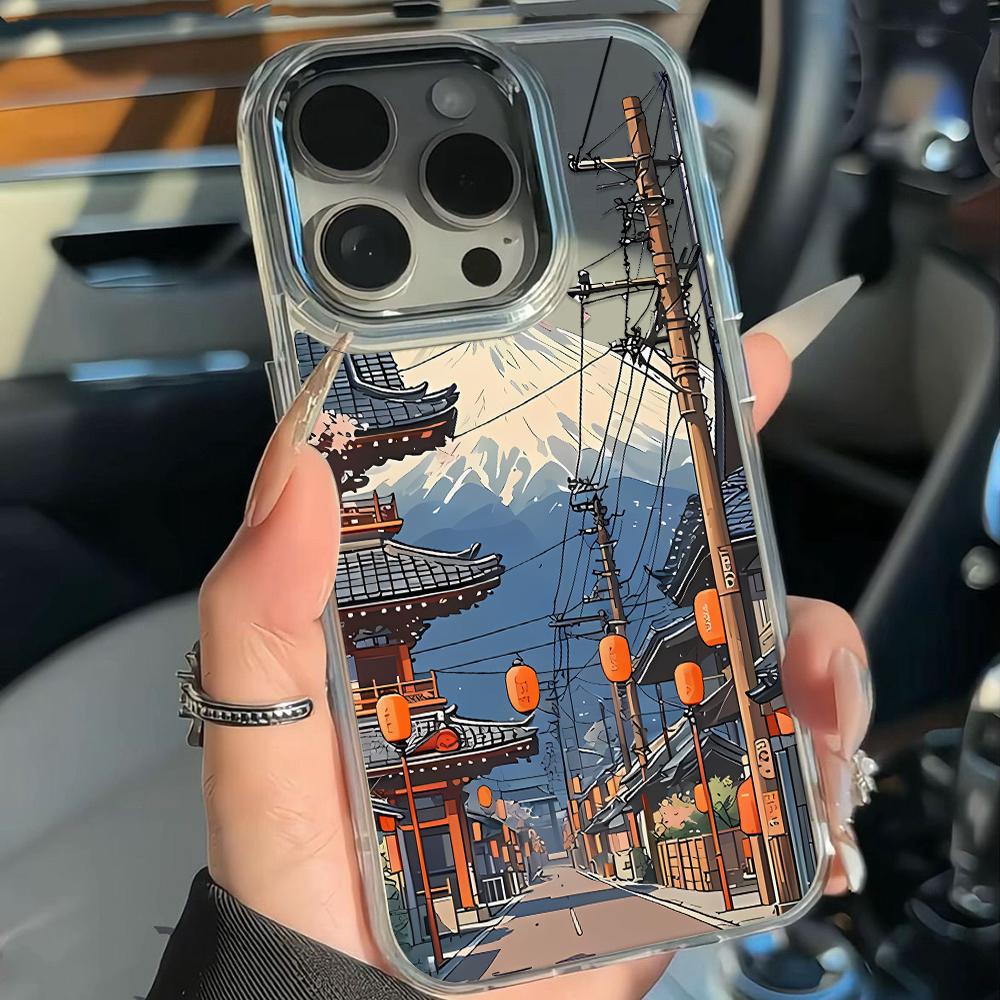 Japanese Streetscape Phone Case For Iphone 17 16 Plus 13 Pro Max 11 15 12 14 17E 16E Transparent Full Camera Protection Cover