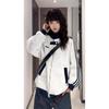 Unisex College Style Baseball Hoodie Jacket: Trendy, Loose-Fit, Stand-Up Collar for Autumn/Winter.