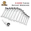 Krachtige 8-32MM Buis Ratel Sleutel met Open Flexibele Kop 72 Tanden Voor Auto Reparatie Olie Sleutels Handgereedschap