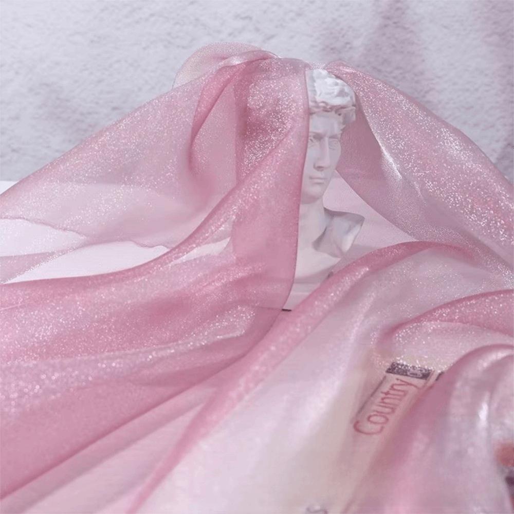 Glänzender Glitzer Organza Stoff 1m/20m*140cm Fluoreszierende Organza Stoffe Bühne Hochzeitsdeko