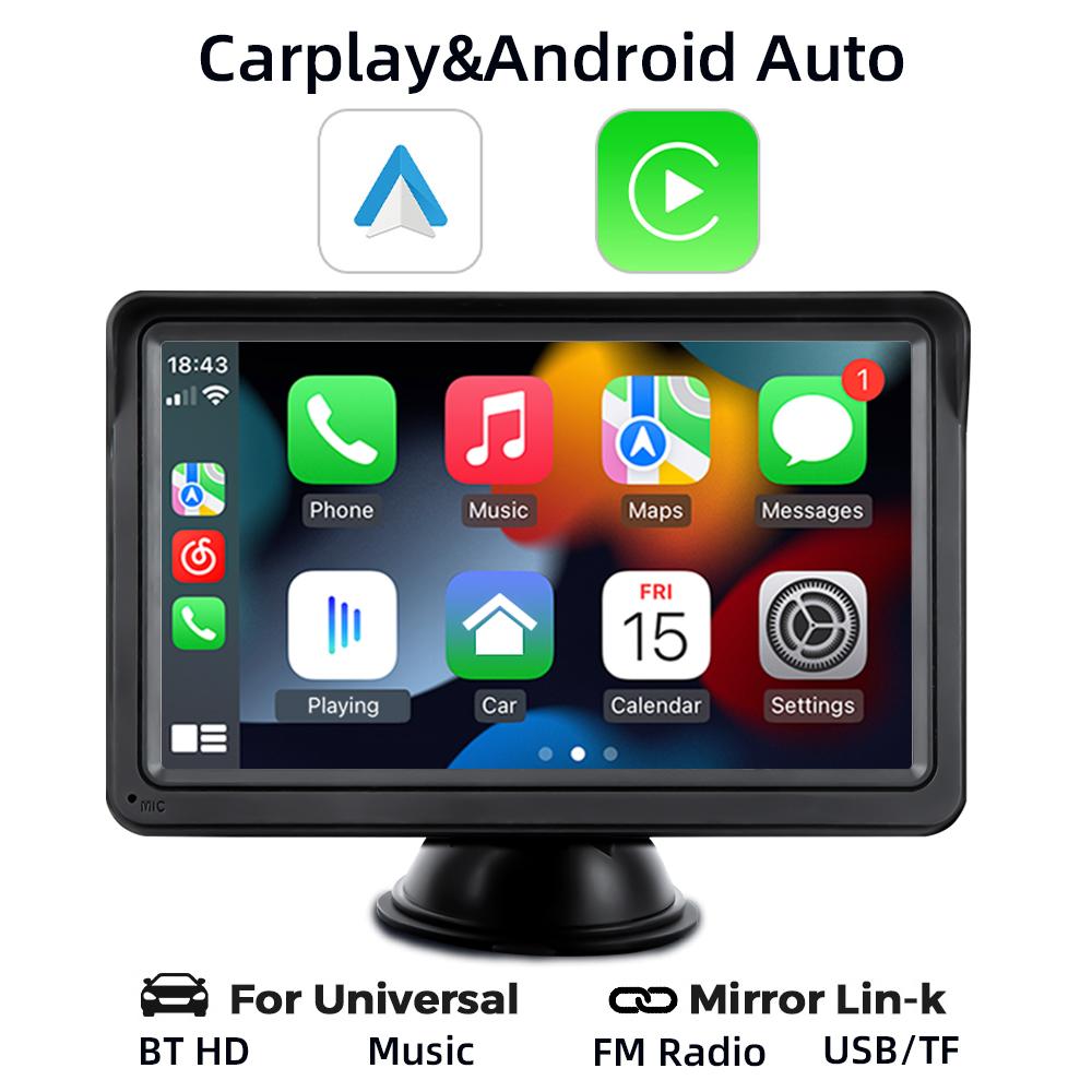 HIPPBQCC Car Radio 7 Inch CarPlay Android Auto Multimedia Video Player IPS Touch Screen AUX Input Bluetooth MirrorLink Universal