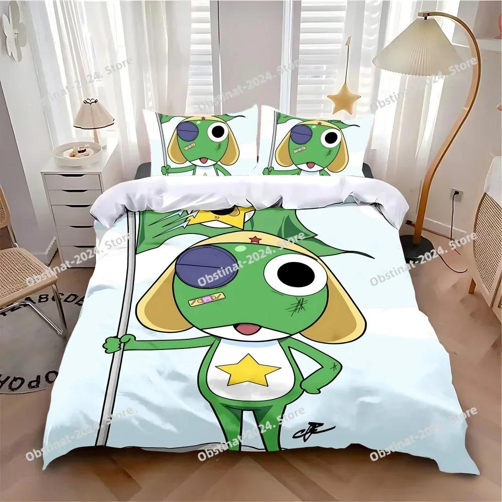 K-Keroroes G-Gunsous Bedding Set Printed single Comforter Quilt Bed Cover Duvet Cover Pillow Case 3 Pieces Kids Adult Size