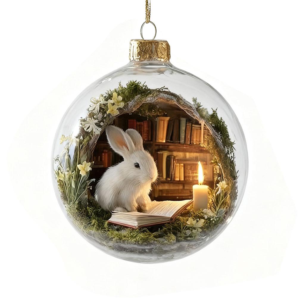 Söt Ekorre Igelkott Julglaspynt Samling Julgranskula Pynt 3D Djurdekoration Höst Vinter Heminredning