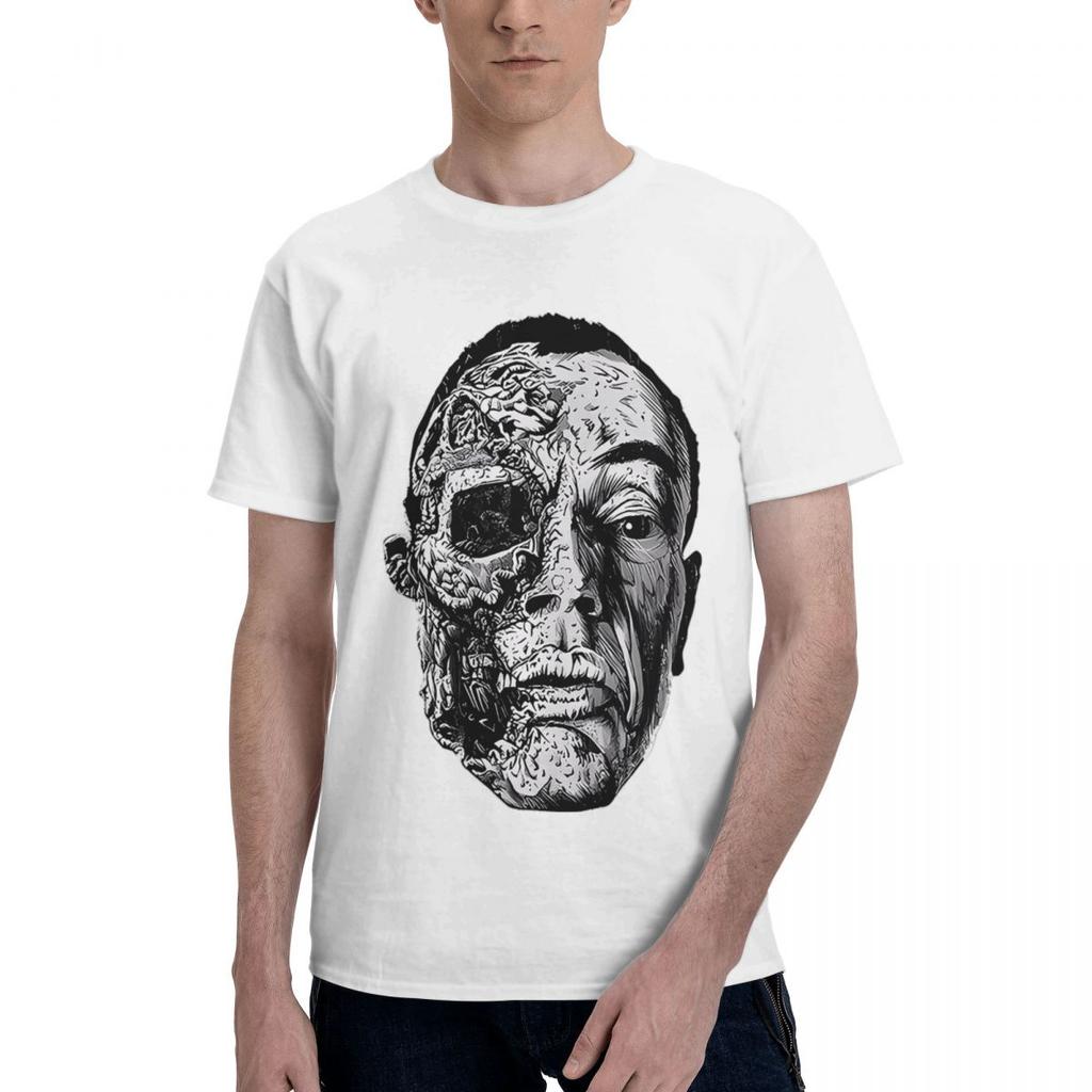 Gus Gustavo Fring Half Skull Face Funny Punk 100 Cotton Casual Breathable Confortable T Shirt Funny Ugus TShirts Mens Wear