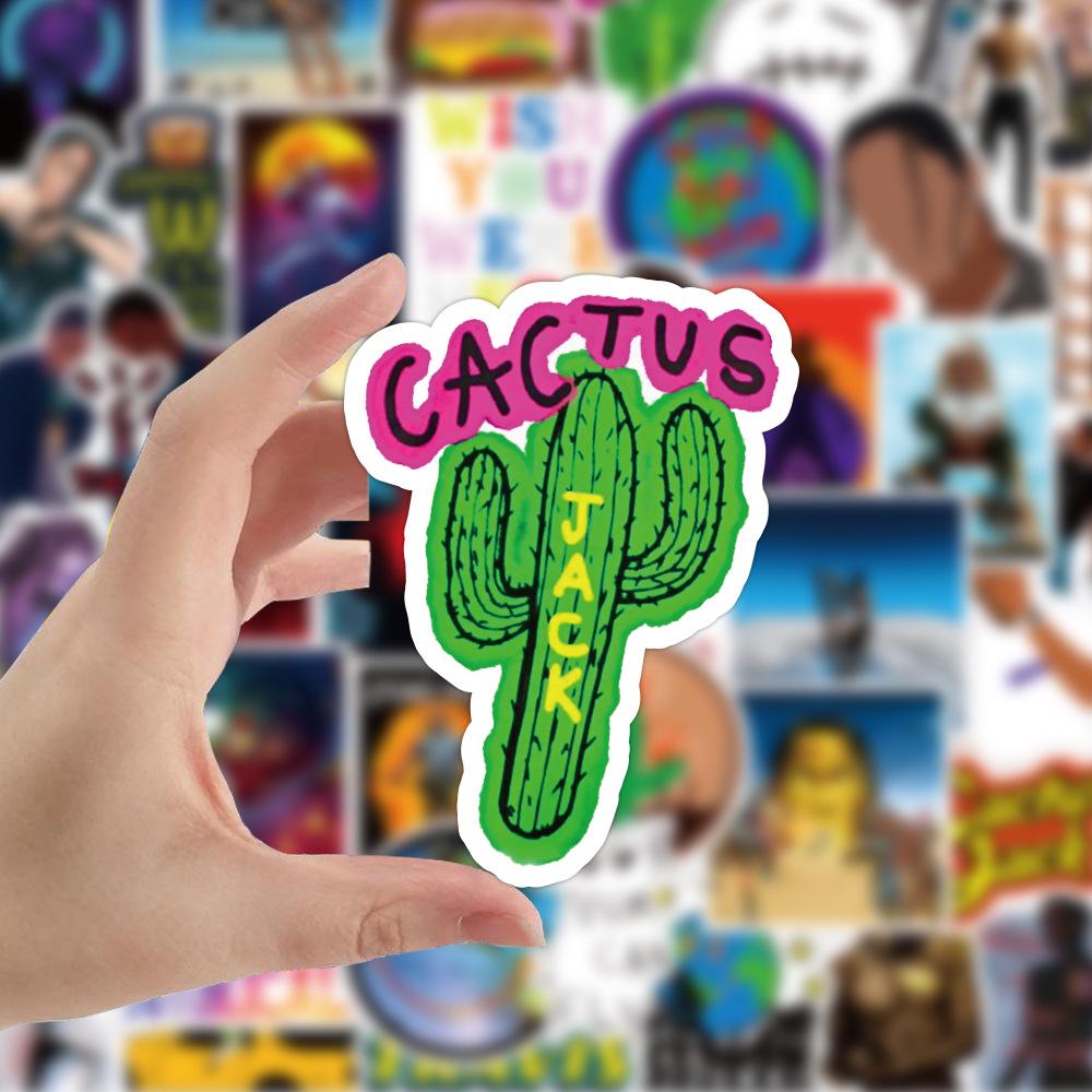 Pegatinas de Grafiti de Travis Scott: 50 Pegatinas Impermeables y Extraíbles para Maleta, Portátil o Patineta