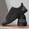 Punk Stil Motorrad Freizeitschuhe Handgemacht Street Herren Sneaker Schnürschuhe Outdoor Skateboard Schuhe Männlich Tennisschuh Laufschuh