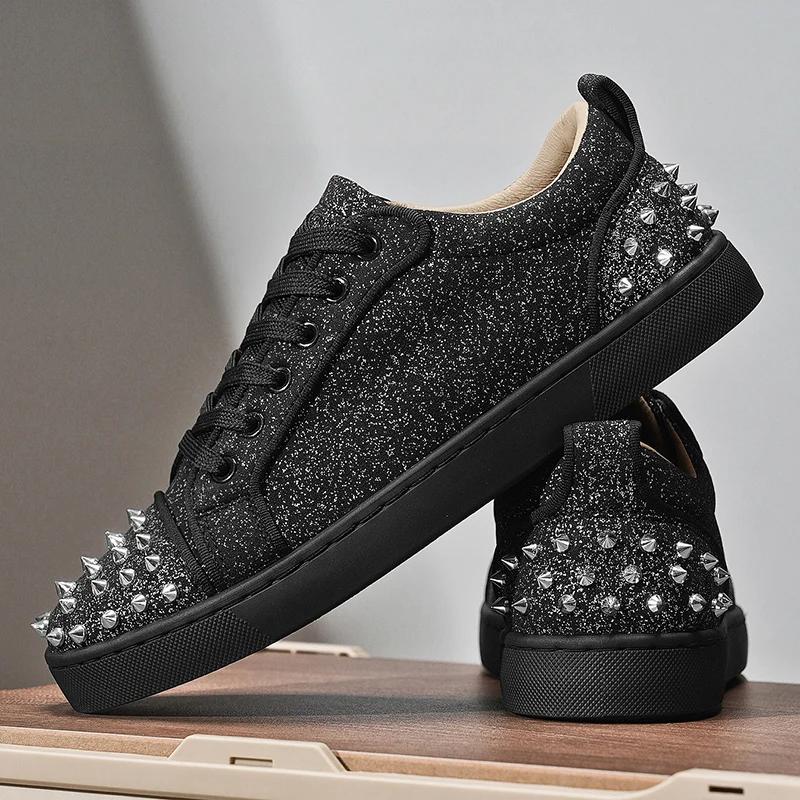 Punk Stil Motorrad Freizeitschuhe Handgemacht Street Herren Sneaker Schnürschuhe Outdoor Skateboard Schuhe Männlich Tennisschuh Laufschuh