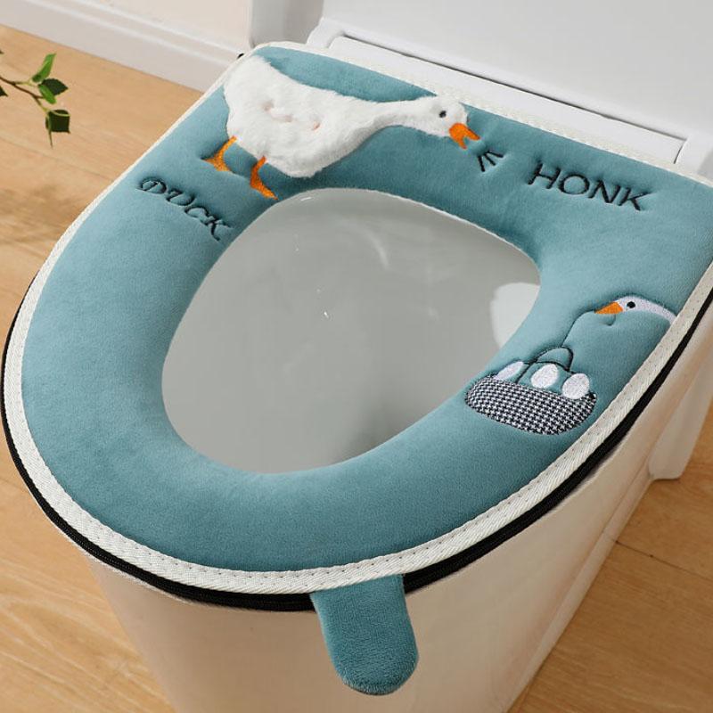 Thickened Toilet Seat Cushion Paste Toilet Cover Waterproof Universal Zipper Toilet Cover