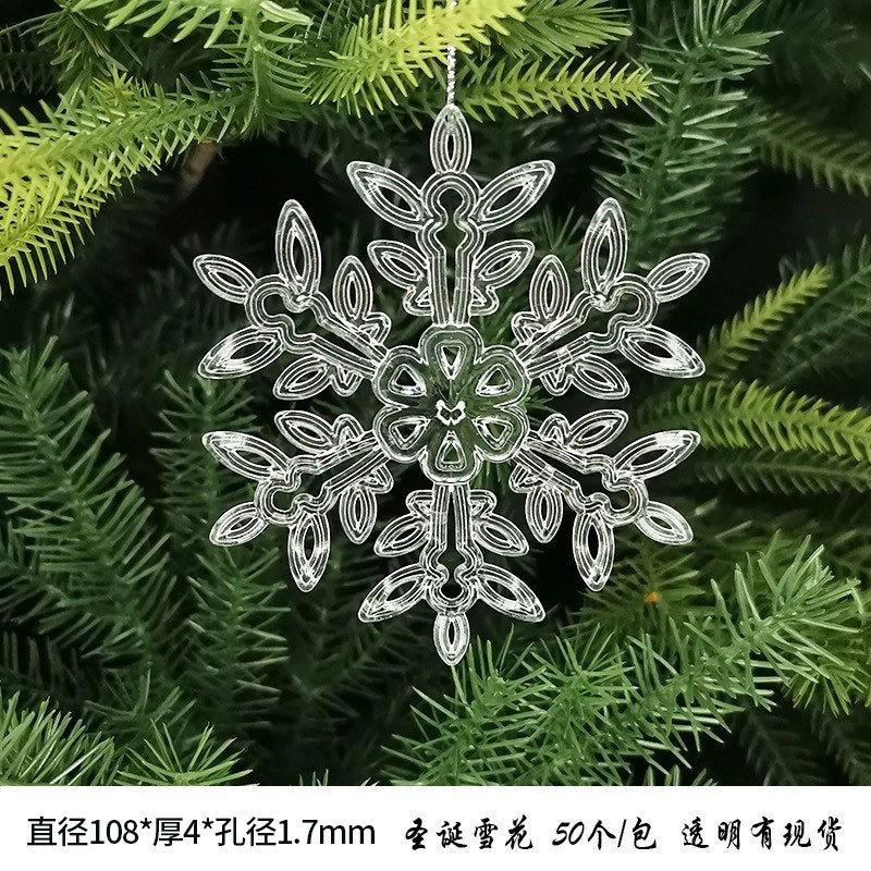 New Christmas Transparent Ice Crystal Snowflake Christmas Tree Decoration Supplies Christmas Atmosphere Christmas Tree Snowflake Pendant