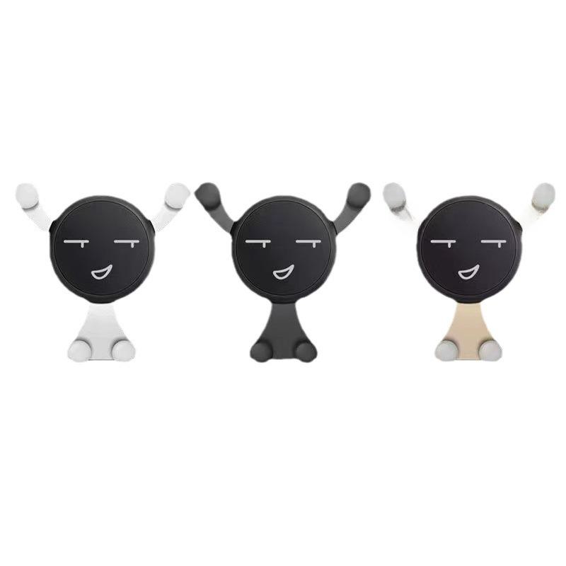 Cartoon Smiling Bear Car Phone Holder: Air Outlet Gravity Mount.