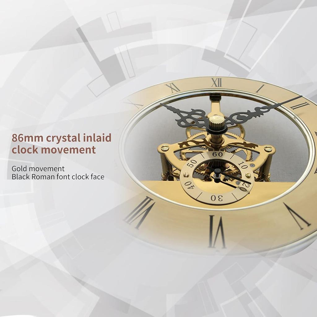 Mini Clock Insert 3.38 Inch(86mm), Round Quartz Clock Fit Metal Built-in Quartz Clock Head DIY Desk Craft