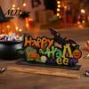 Spooky Haunted House Decor Halloween Wooden Ornaments for Tabletop Decorations, Stable Base Table Bat And Pumpkin Signs Centerpiece Home Party Tiered