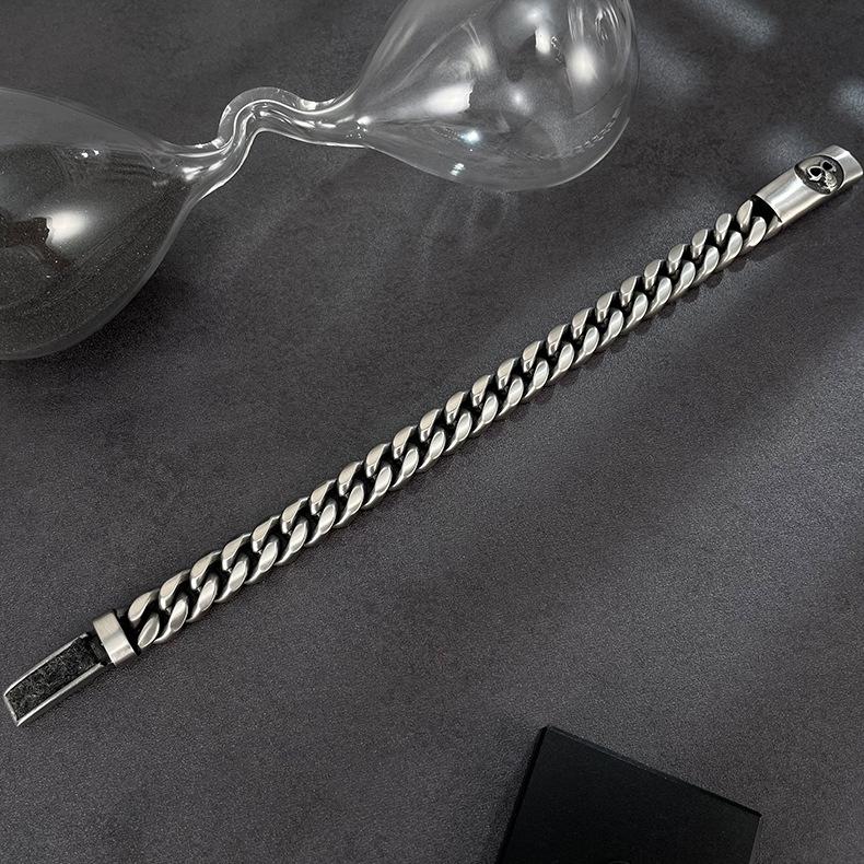 Minority Bracelet Thick Cuban Link Punk Style Skull Bracelet Men Waterproof Anti Tarnish Minimal Jewelry ALN25123248