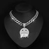 Alloy Supply Hip Hop Cuban Chain Full Diamond Coldfaceemoji Emoji Pendant Jewelry