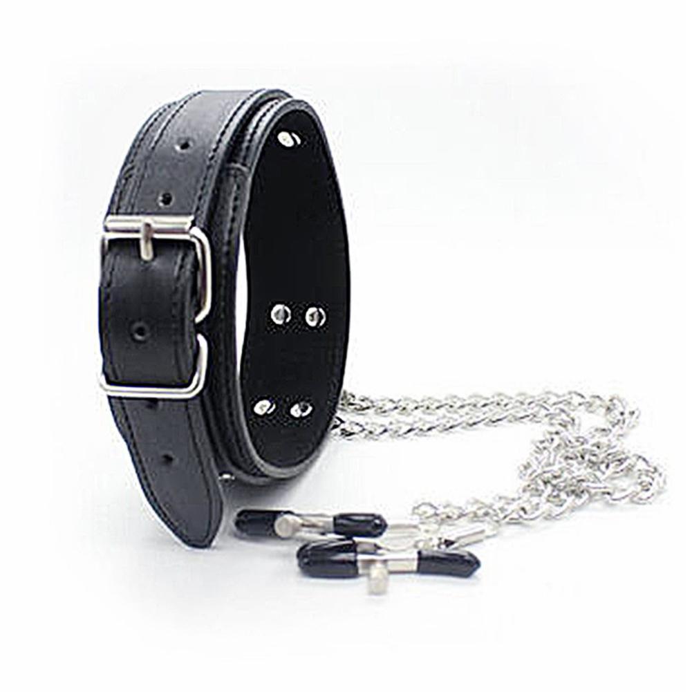 BDSM Bondage Restraint Fetish Collar Chain Collars Collocation Nipple Clamps Sex Toys for Women Adult Games Exotic Accessories