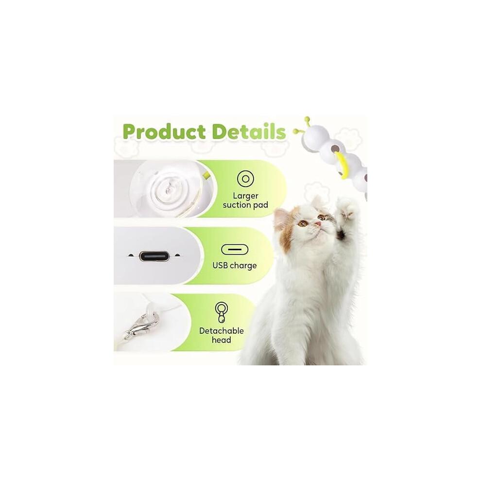 Interactive Caterpillar Cat Toy, Motion-Activated Wack-a-Worm with Suction Cup – Compatible with Indoor Cats (1 Pcs)