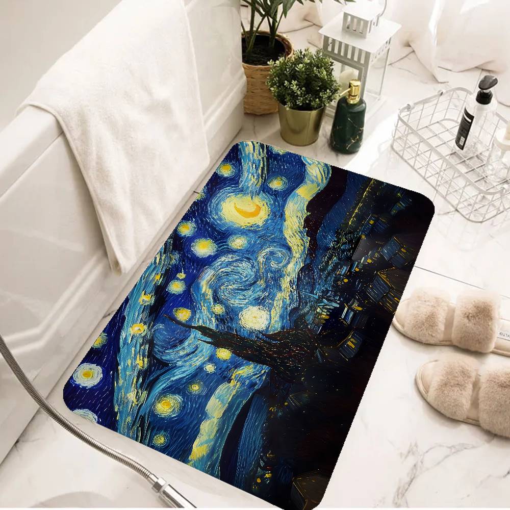 Art Category World Famous Painting Bathroom Mat Kids Room Bedroom Decoration Balcony Anti-Slip Doormat Living Room Welcome Rug