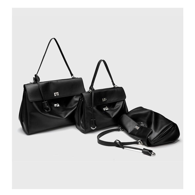 New Leather Bag Women's Large-capacity Tote Bag Shoulder Handbag Lock Commuter Armpit Bag