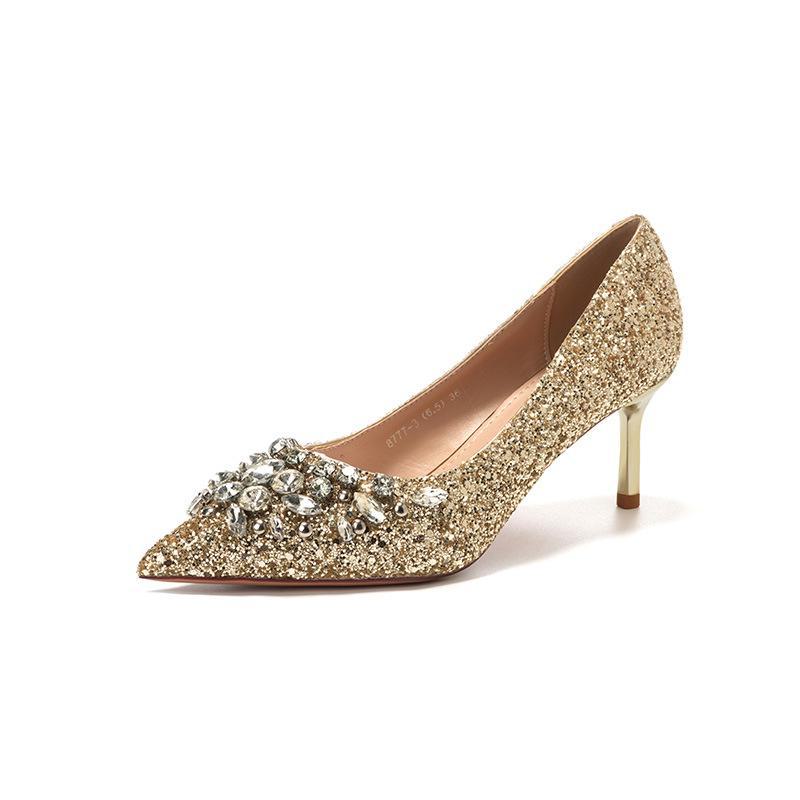 8777-3 Strass-Stilettos: High Heels für Damen im französischen Abend- und Hochzeitsstil