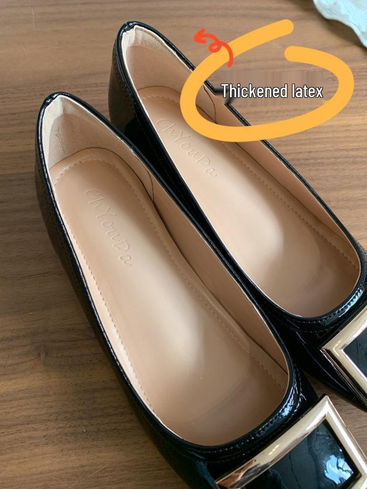 Women's Height-Enhancing Low-Cut French Mary Jane Flats, Versatile Square-Toe Bow Shoes for Dresses